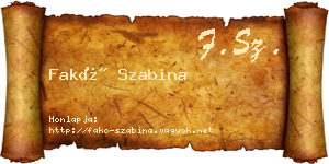 Fakó Szabina névjegykártya