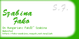 szabina fako business card